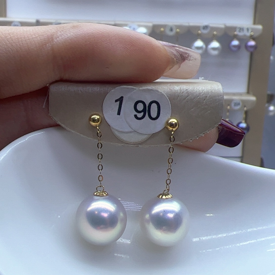 淡水珍珠耳饰18K金镶嵌