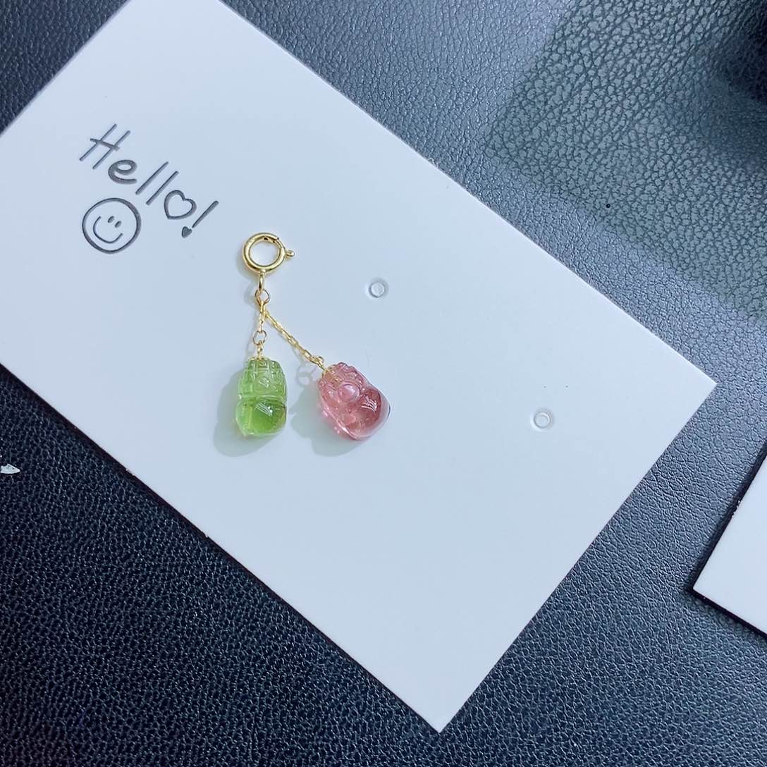 碧玺颈饰未镶嵌碧玺吊坠