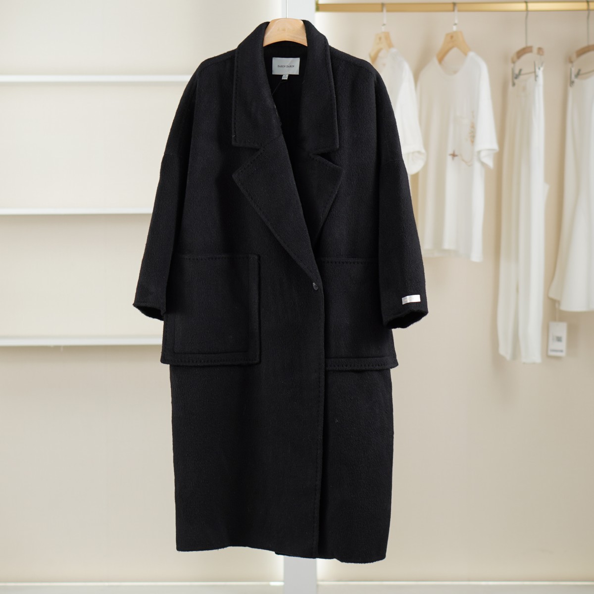 麦迪尚品【达】51213422 气质百搭大口袋呢大衣秋冬女装专柜撤柜