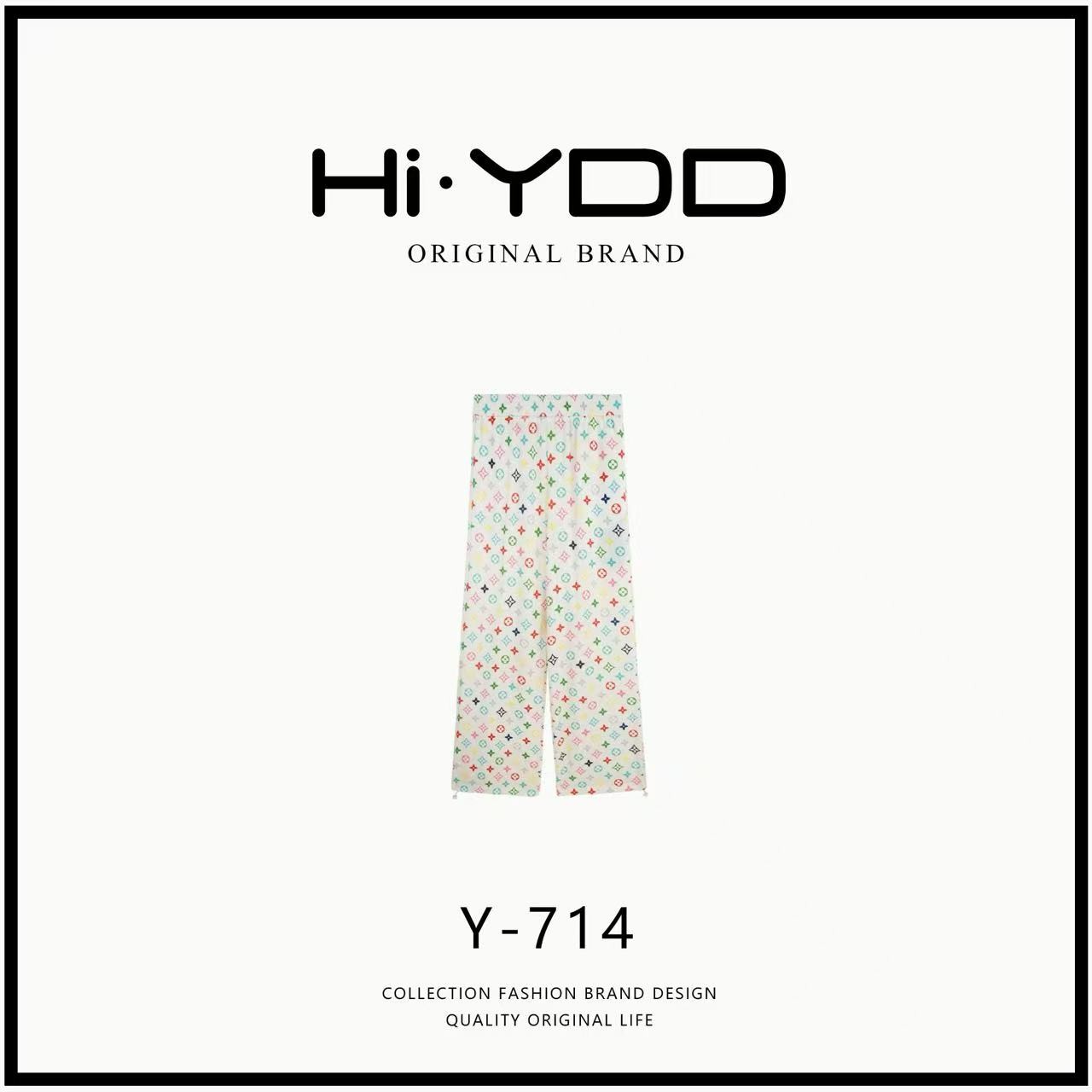 YDD•「Y-714」夏季新款简约修身潮流休闲设计师百搭微喇裤D-8021