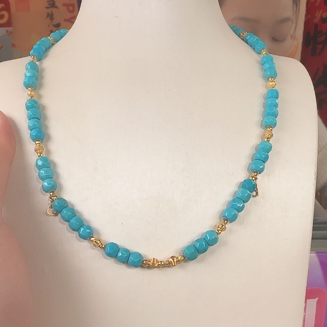 绿松石18K金镶嵌珠宝奇石