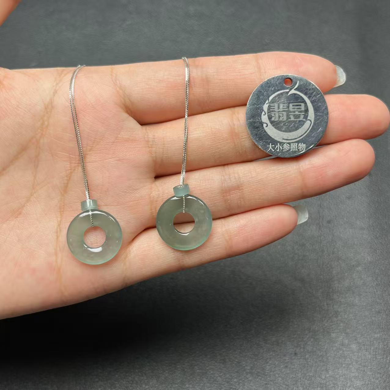 31059T09-B6-天然A货翡翠吊坠S925银镶-多样性发一