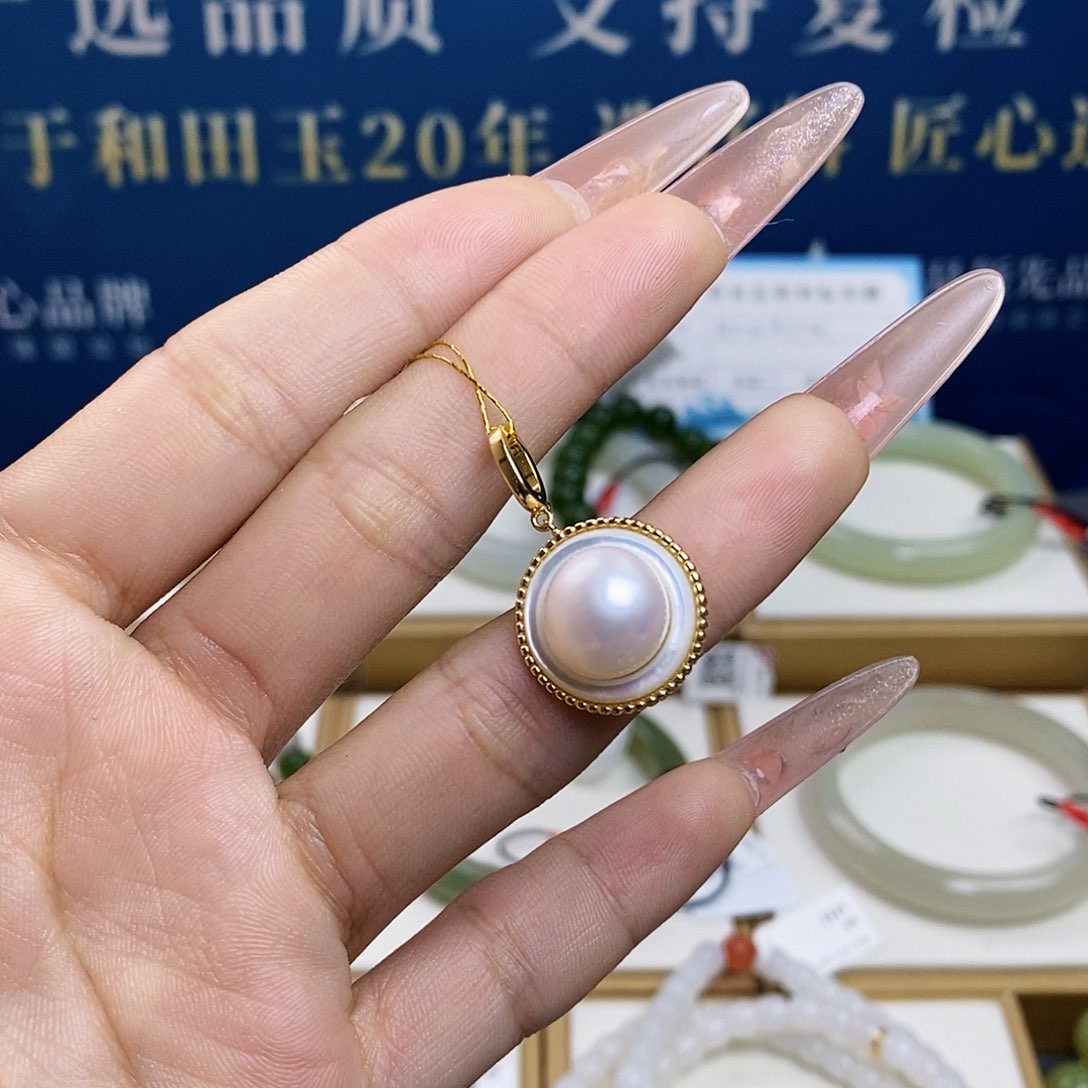 颈饰银S925镶嵌淡水珍珠sj