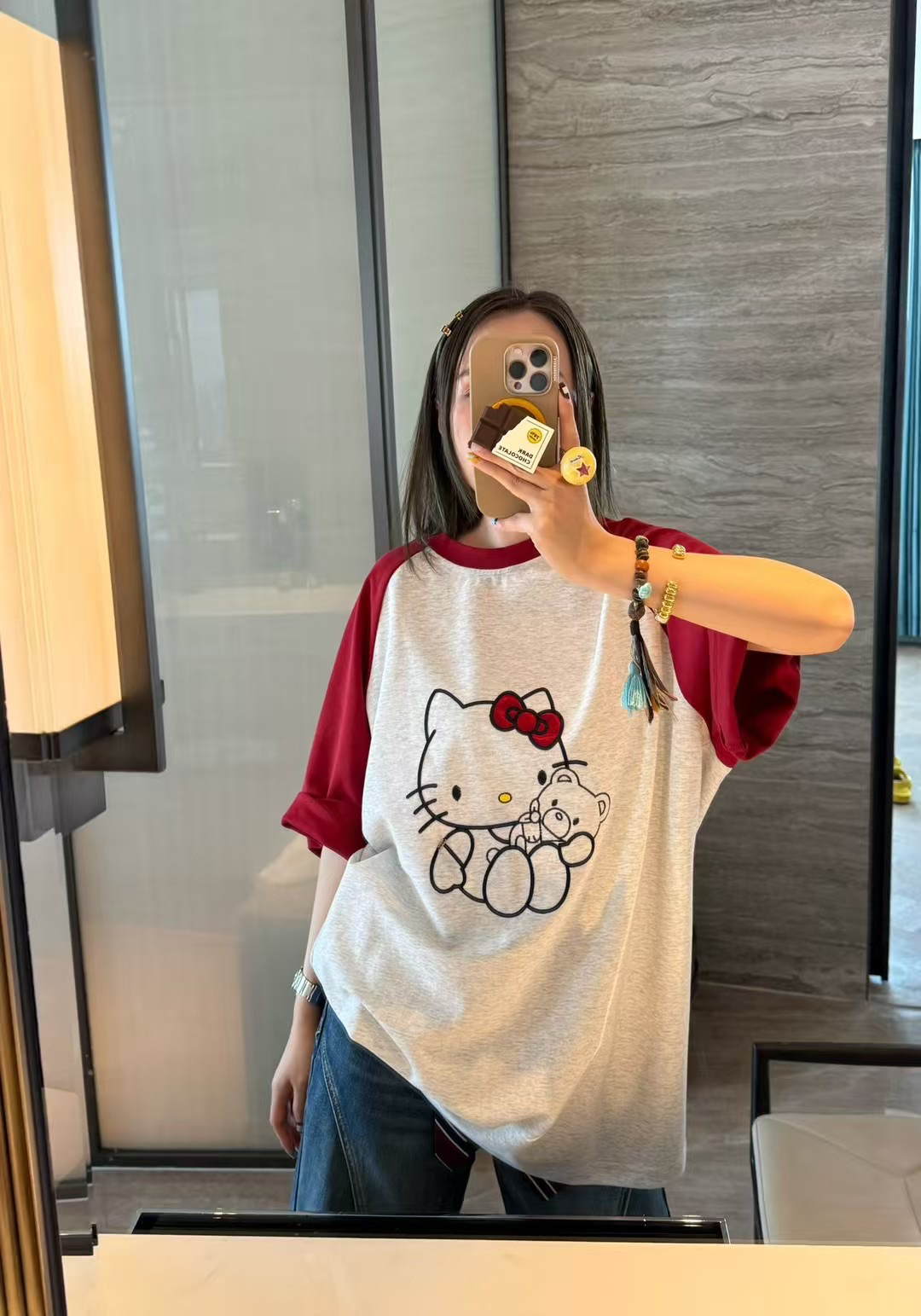 4813#深圳BOHAN秀秀家2025春夏新款撞色短袖T恤