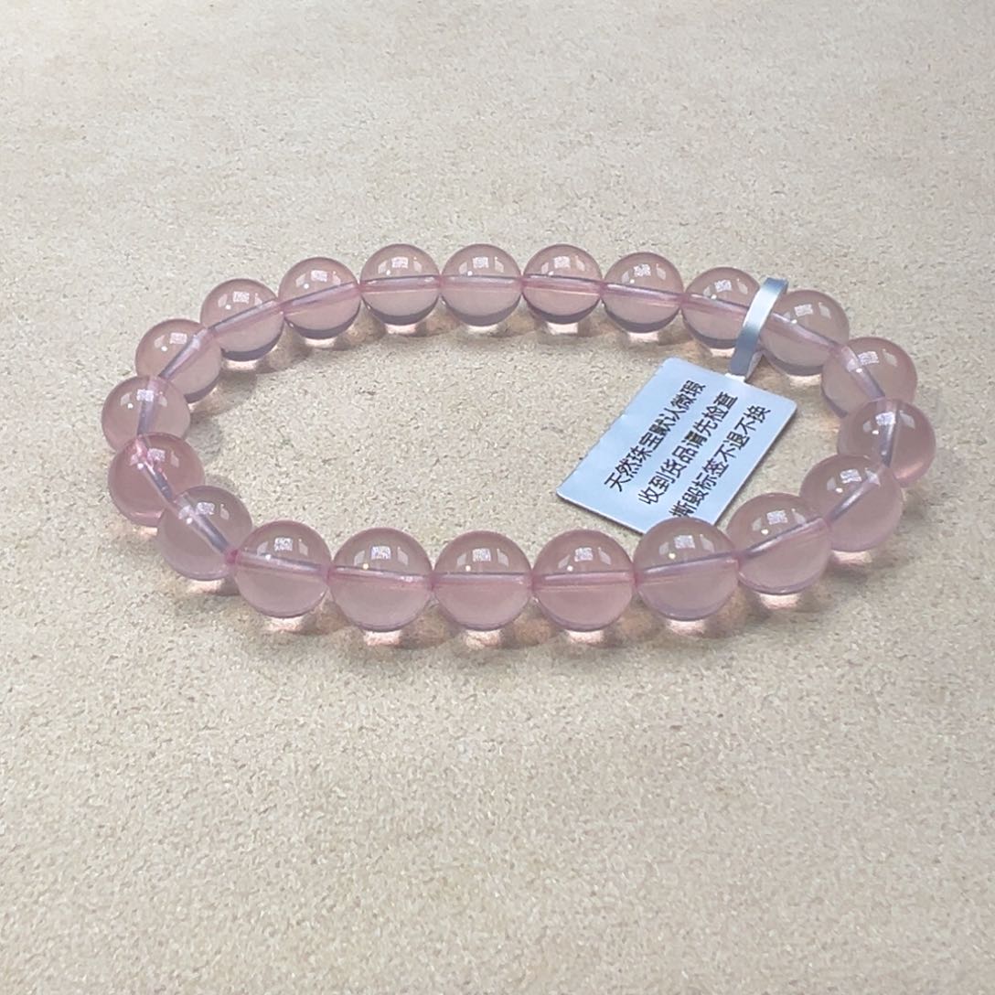 水晶手串未镶嵌9m天花板级粉马粉