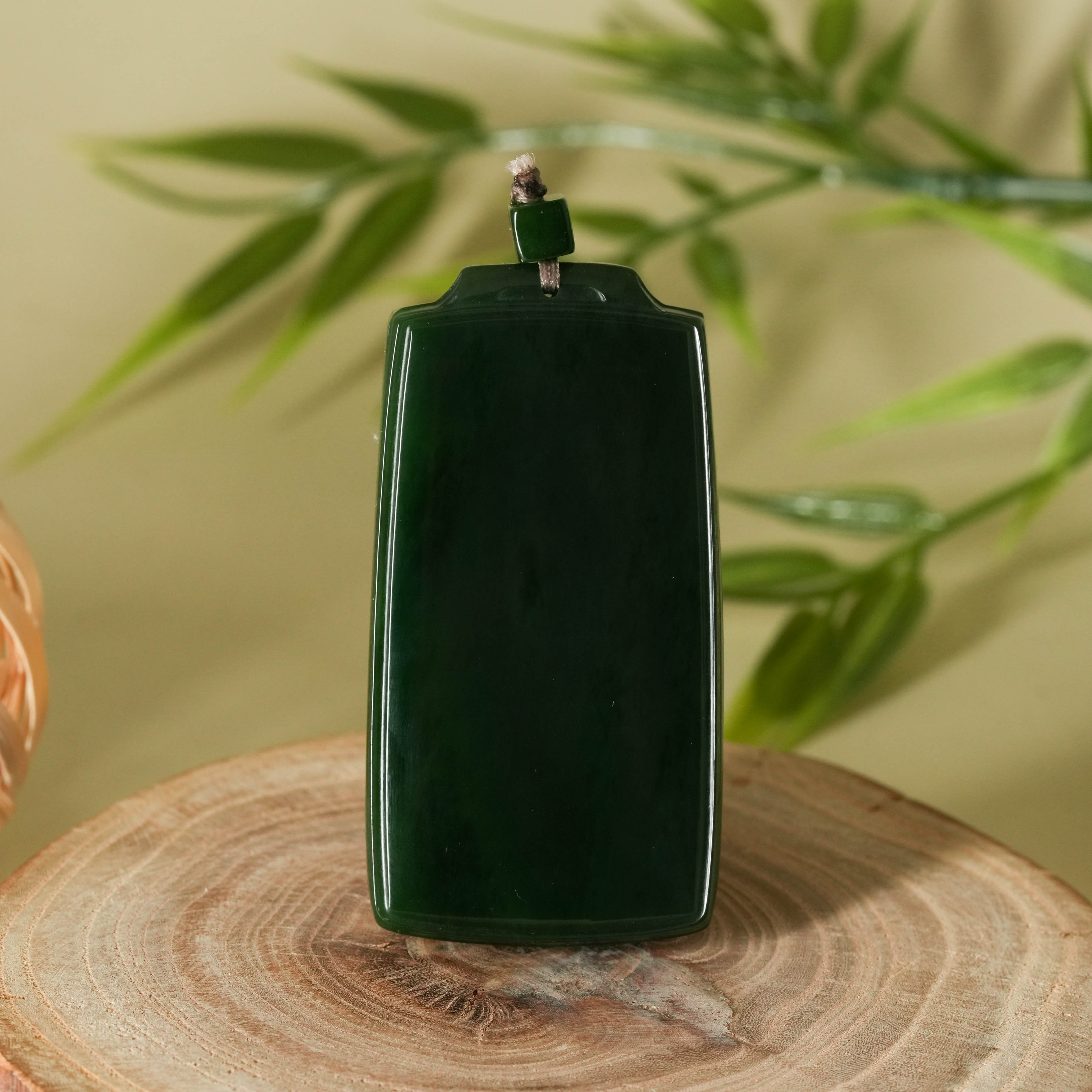 保嘉严选 Y3896 臻藏级和田玉精品俄七碧玉无事牌挂件