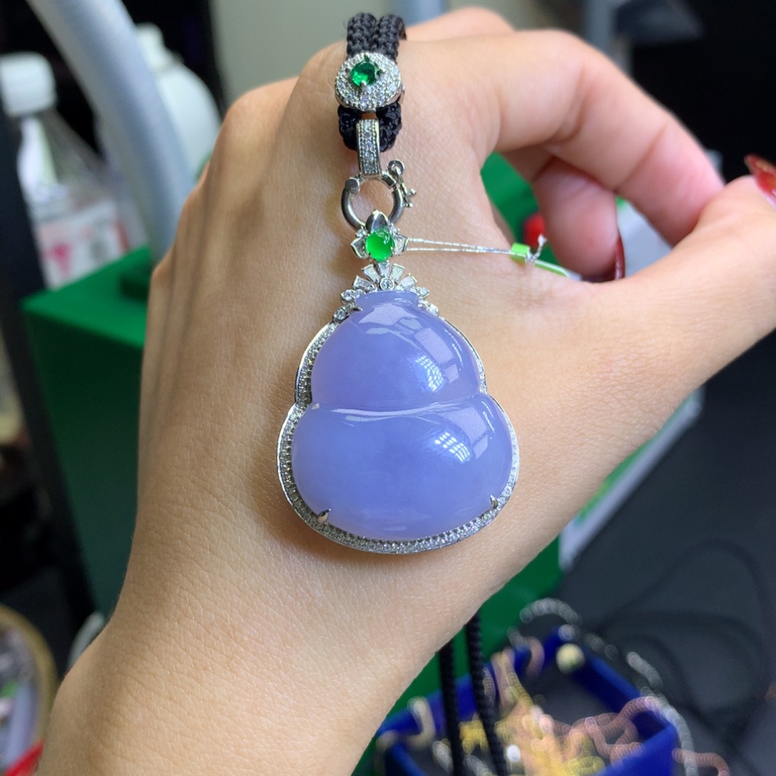 翡翠颈饰18K金镶嵌K****默天然