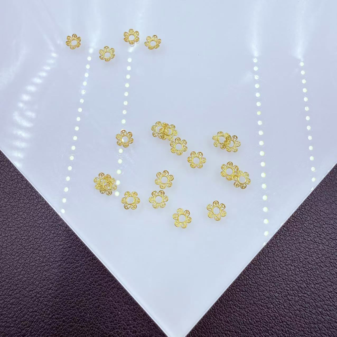 YZ3705-一对18k金花托配件-JPF(多样性发其一)