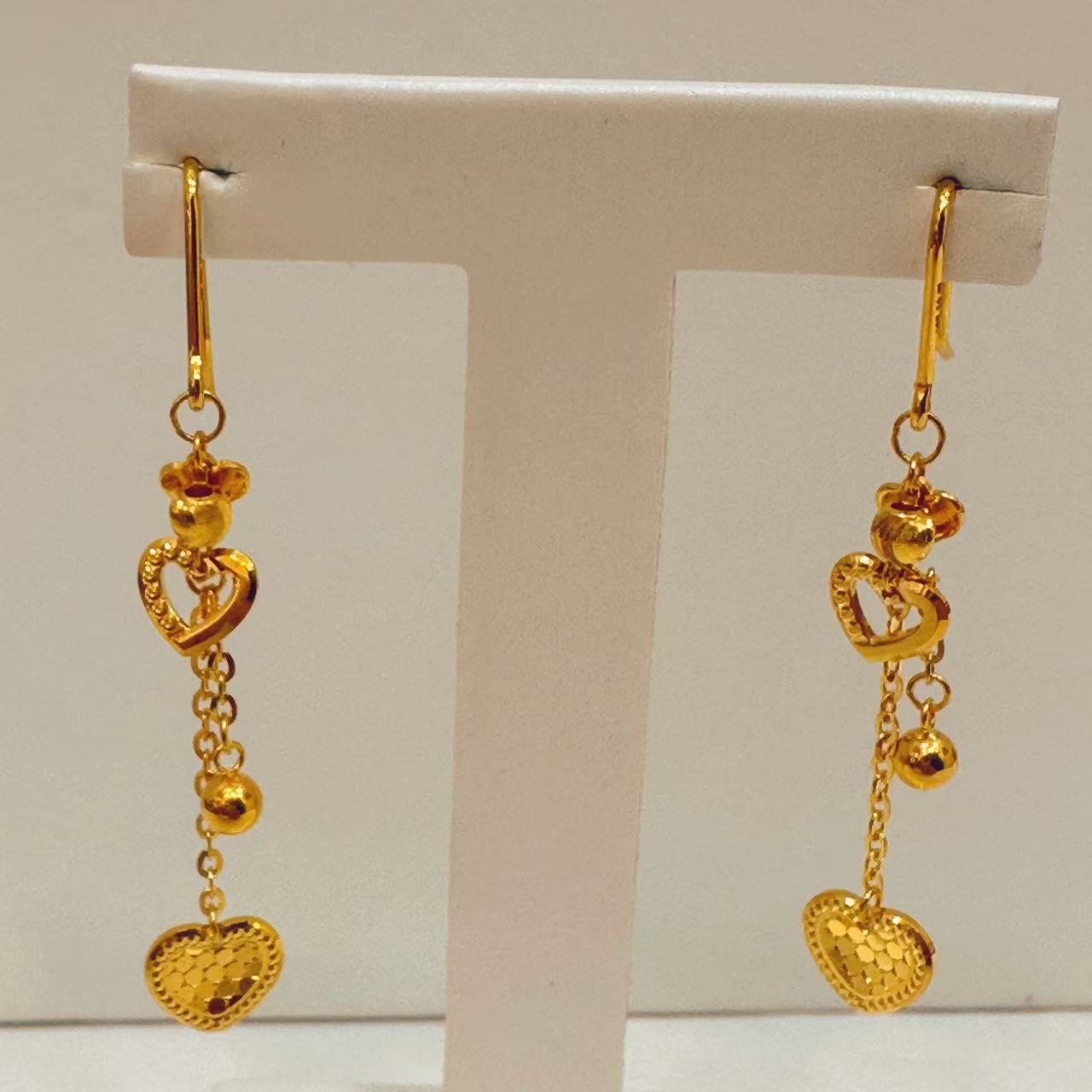 足金999爱心流苏耳饰76