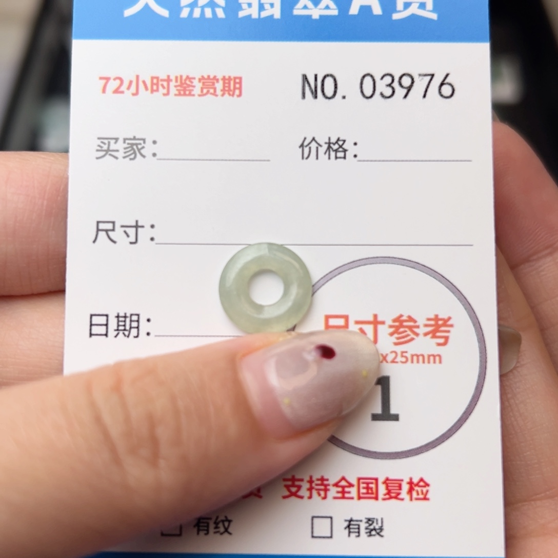 翡翠颈饰未镶嵌平安扣3976