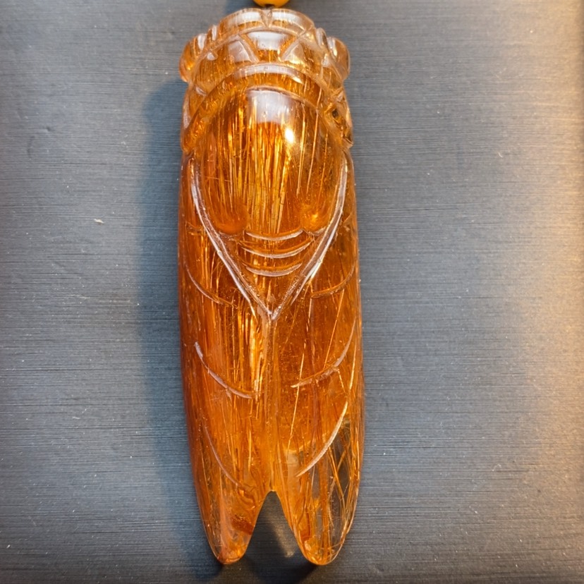 【闪购商品】发晶颈饰未镶嵌天然铜发晶知了吊坠