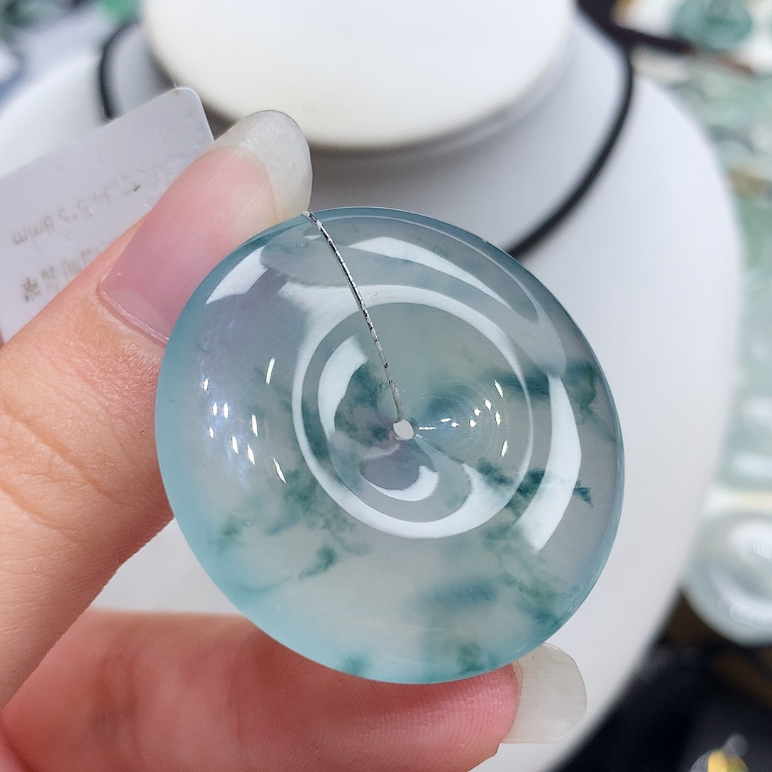 翡翠未镶嵌胸饰翡翠102，34.5/5.8