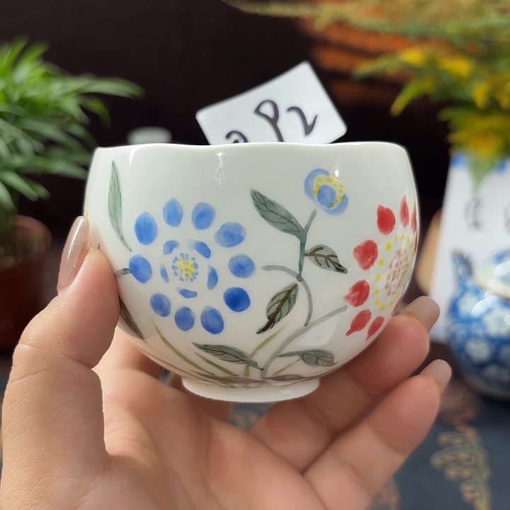 杯子影青·器度景德镇手工手绘茶杯092