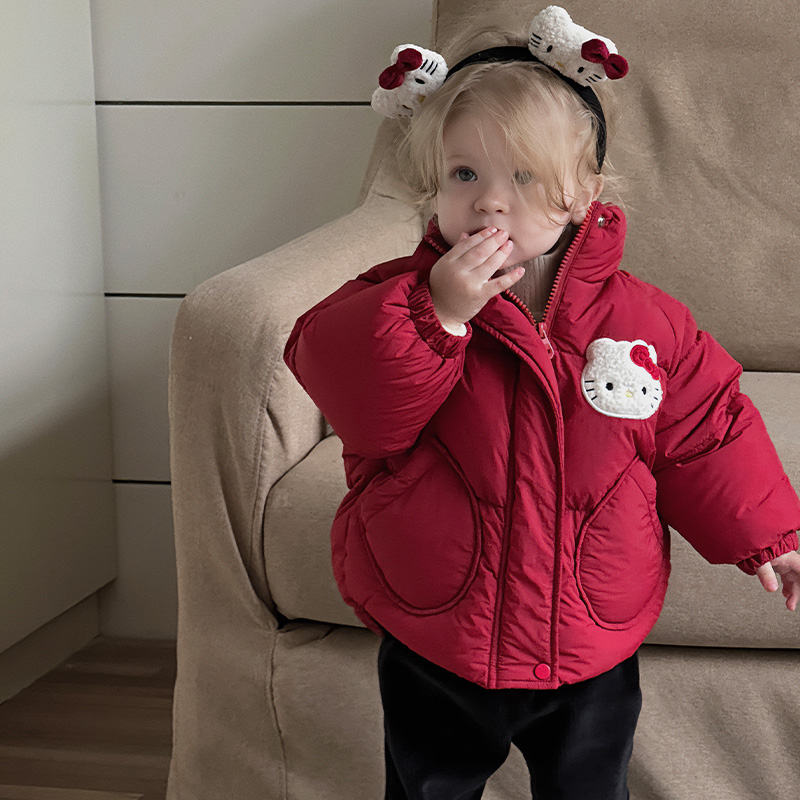 婴幼童羽绒服卡通亲肤童装冬装保暖Kitty猫羽绒服YZ86037