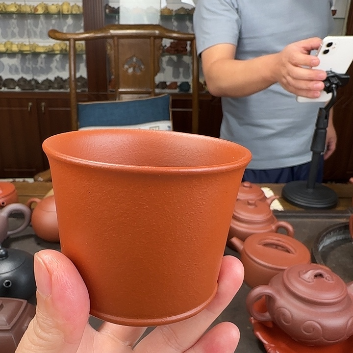 茶壶紫砂直筒杯朱泥