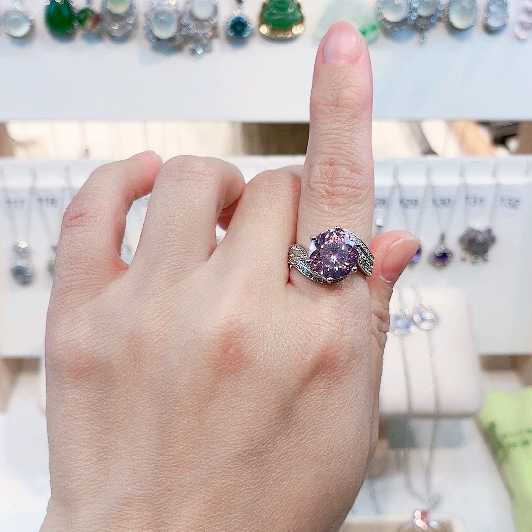 痴****戒指芙蓉石银S925镶嵌