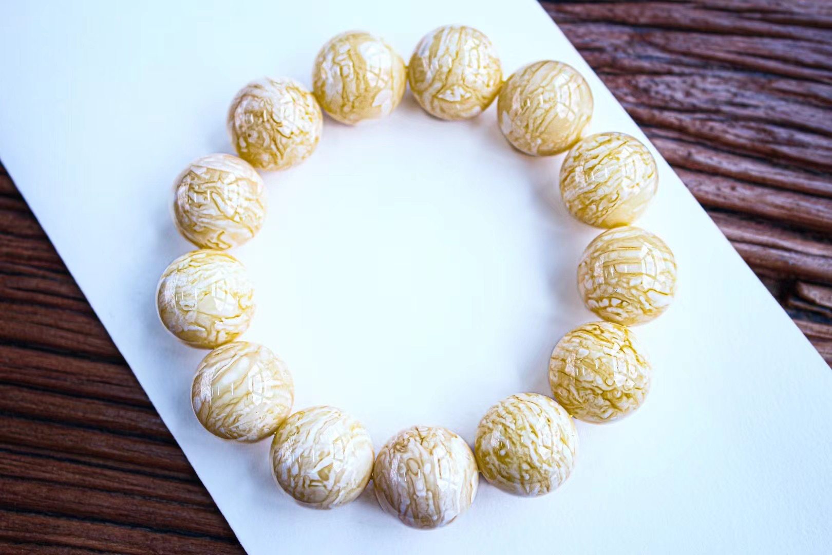 同料圆珠手串 18mm 虎皮纹同料圆珠手串，虎皮细纹精工正圆43.28克