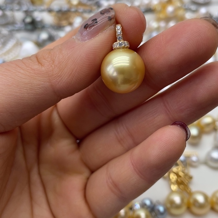 海水珍珠吊坠(不含链)银S925镶嵌