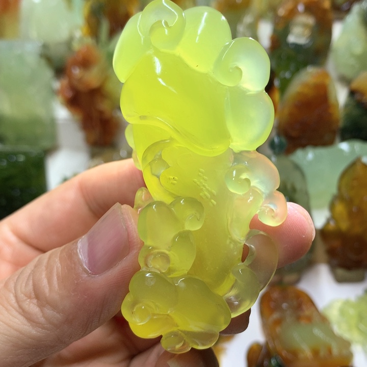 蛇纹石玉珠宝半成品未镶嵌