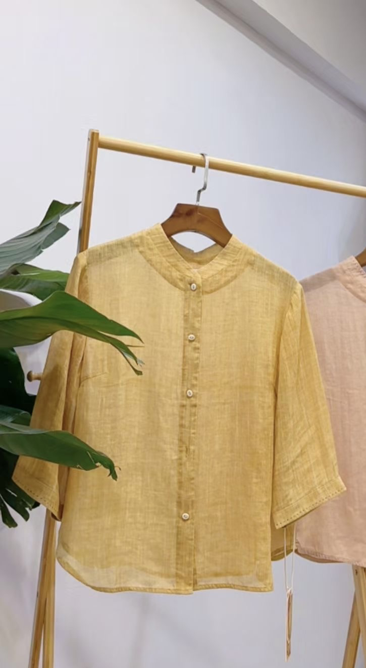 【暑期特惠】青墨夏款苎麻复古小衫