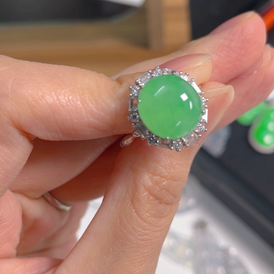 翡翠银S925镶嵌吊坠(不含链)