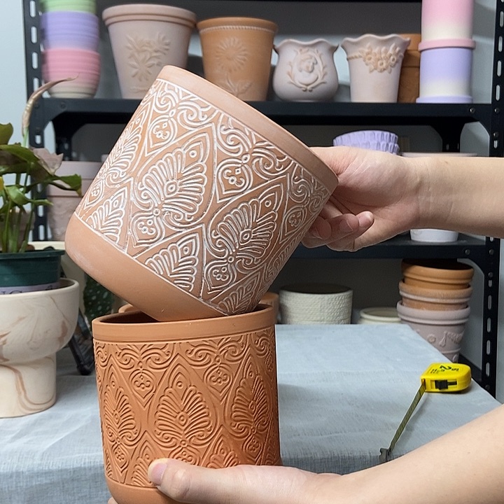 14×14几何直筒复古+红陶2个