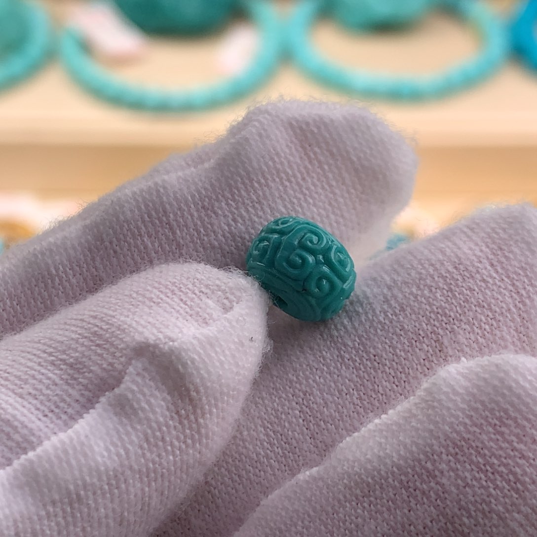 绿松石珠宝奇石未镶嵌8.7×6.3