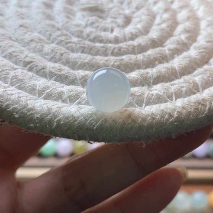 未镶嵌定制翡翠白冰圆珠卡10.6 买断不退换