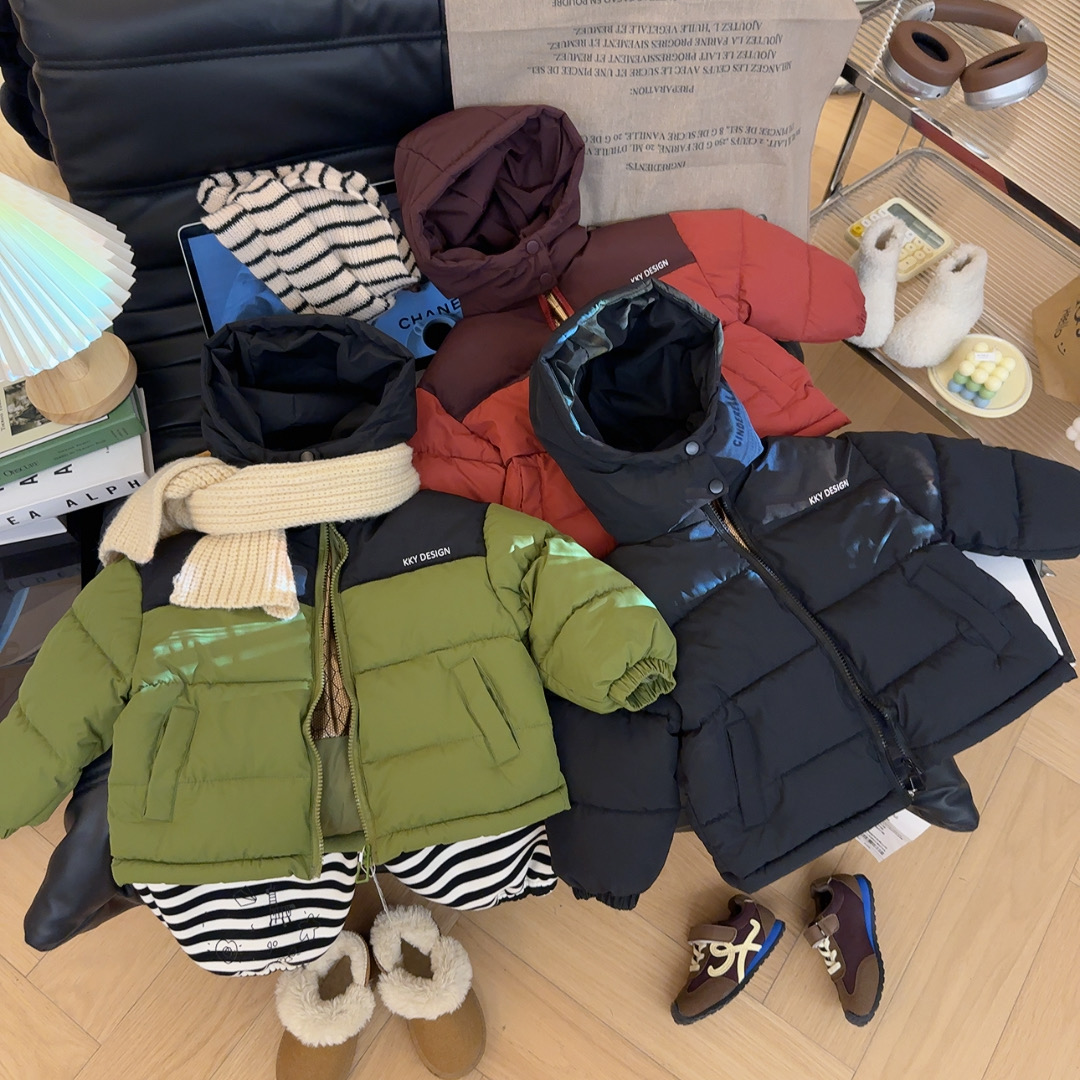 【主播推荐】【顾奈】卡可鸭1833新款黑金连帽儿童棉服