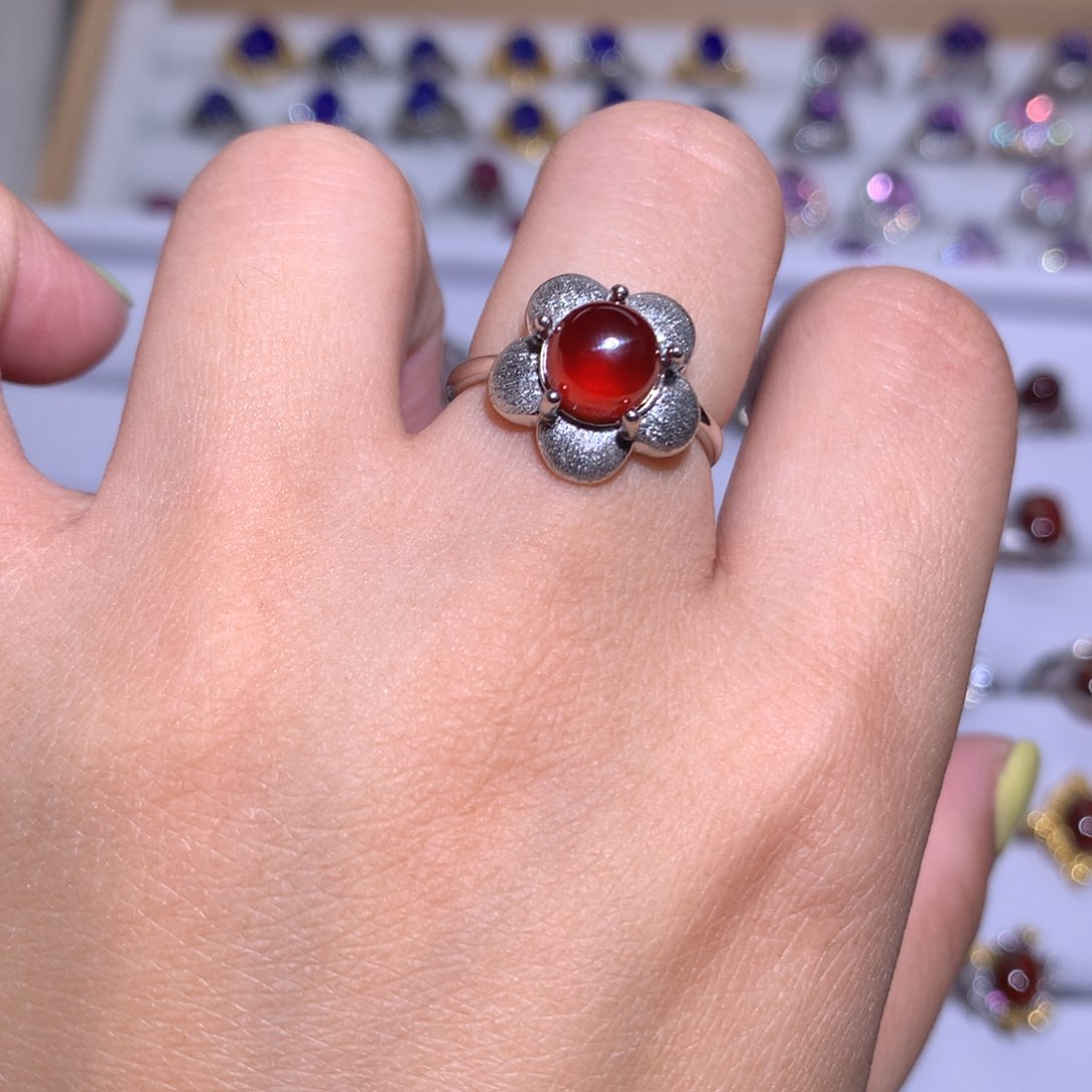 【闪购商品】水晶戒指银S925镶嵌戒指