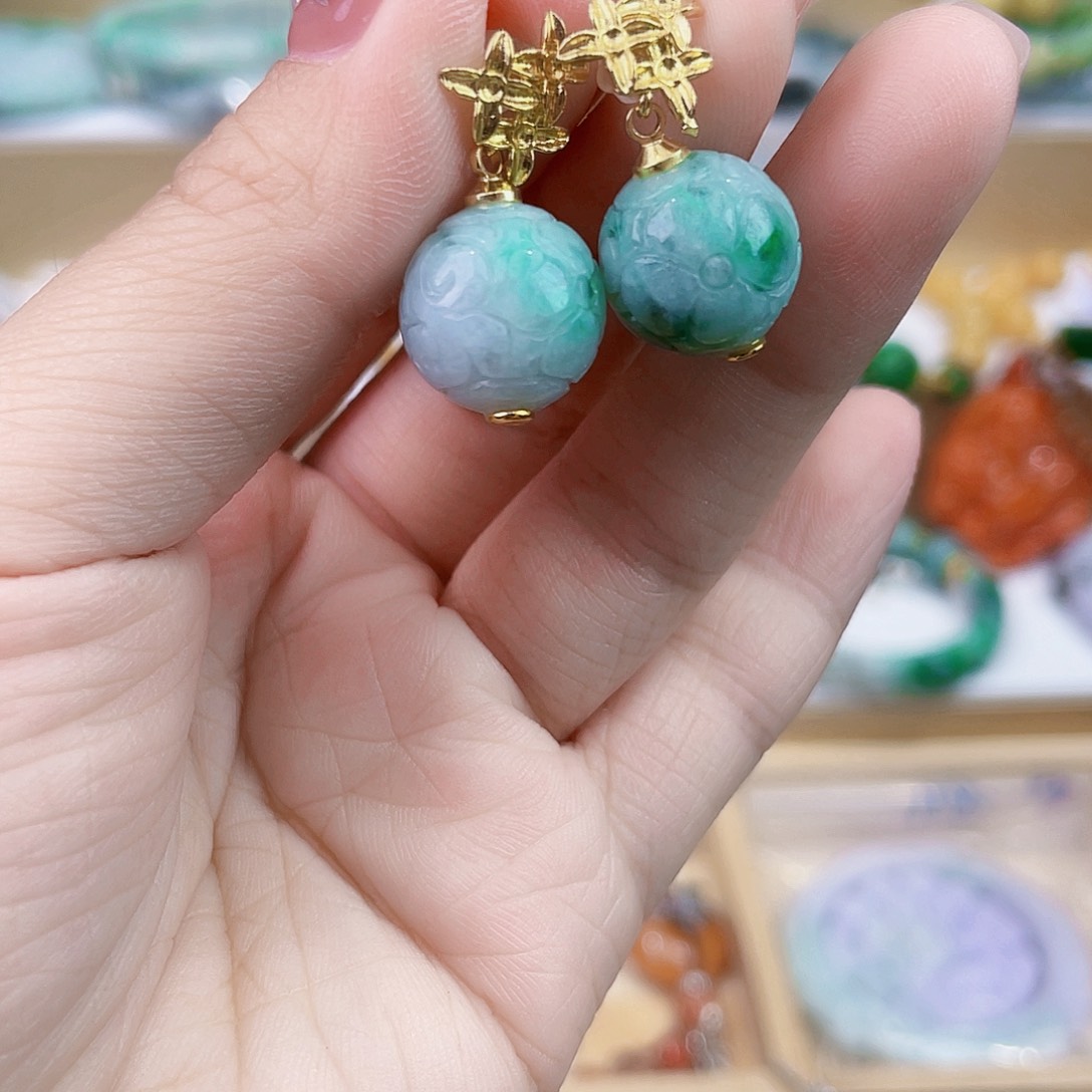 翡翠未镶嵌手链耳坠