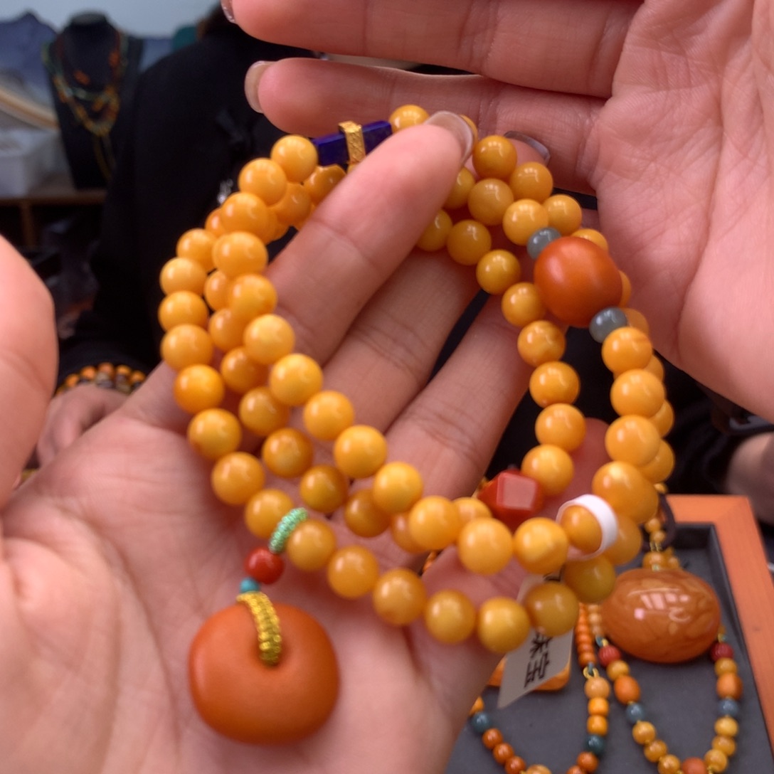 蜜蜡手串未镶嵌天然