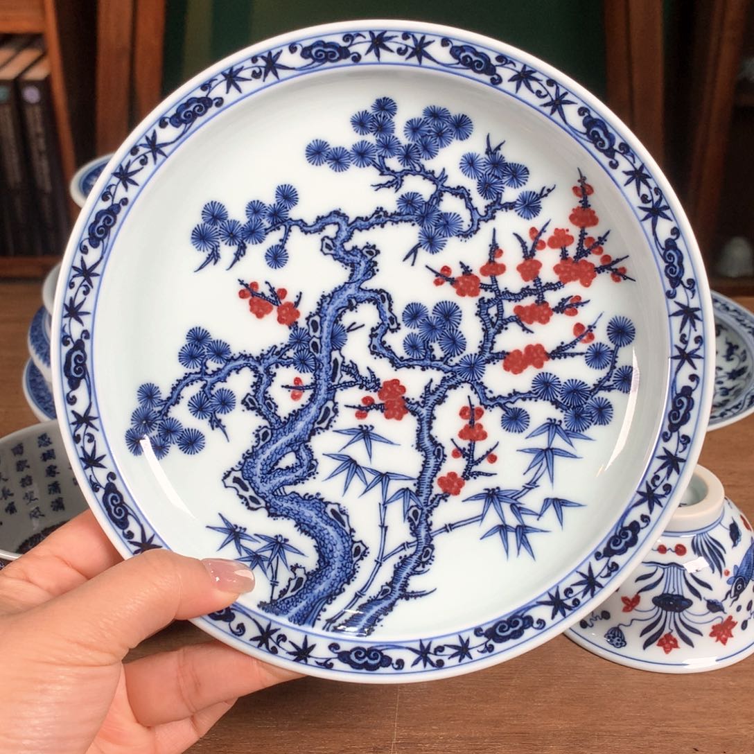 阳春白雪 青花釉里红