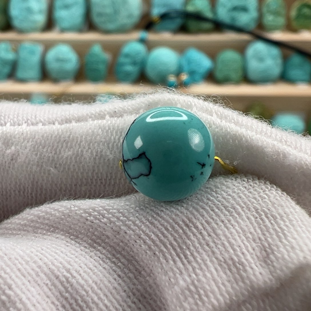 未镶嵌绿松石圆珠 8.7mm