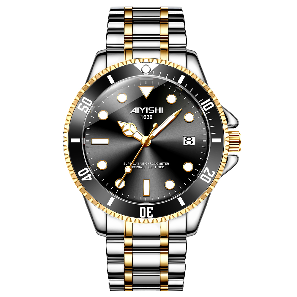 瑞士注册品牌AIYISHI爱依士黑水鬼手表男款防水手表-1630-QCZX