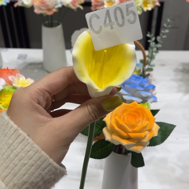 晚****陶瓷花手工捏制C405不花瓶