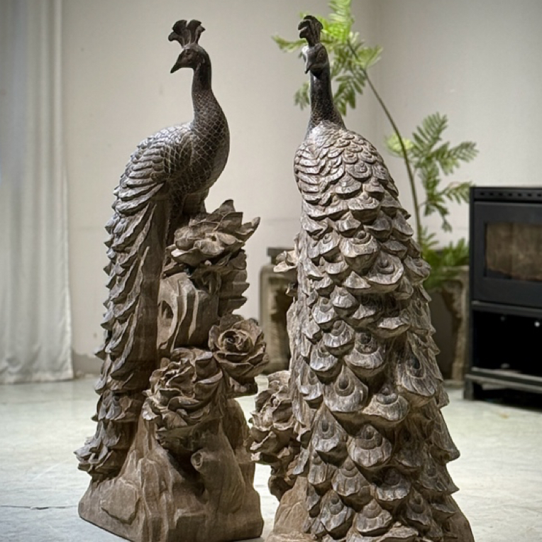 石雕！孔雀戏牡丹一只，不包邮