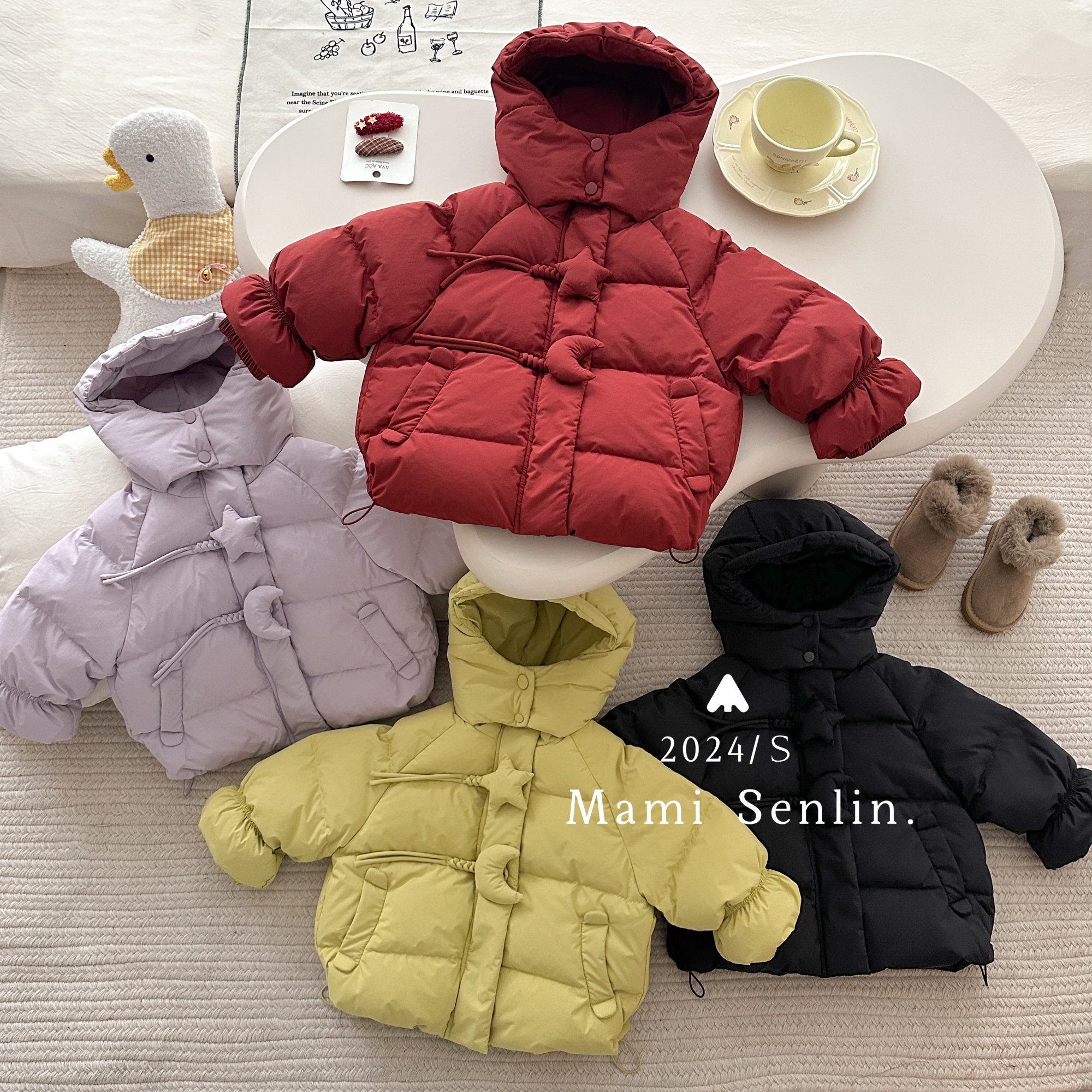 【现货】冬季新款童装中长款90白鸭绒羽绒服 244-MMSL-244262