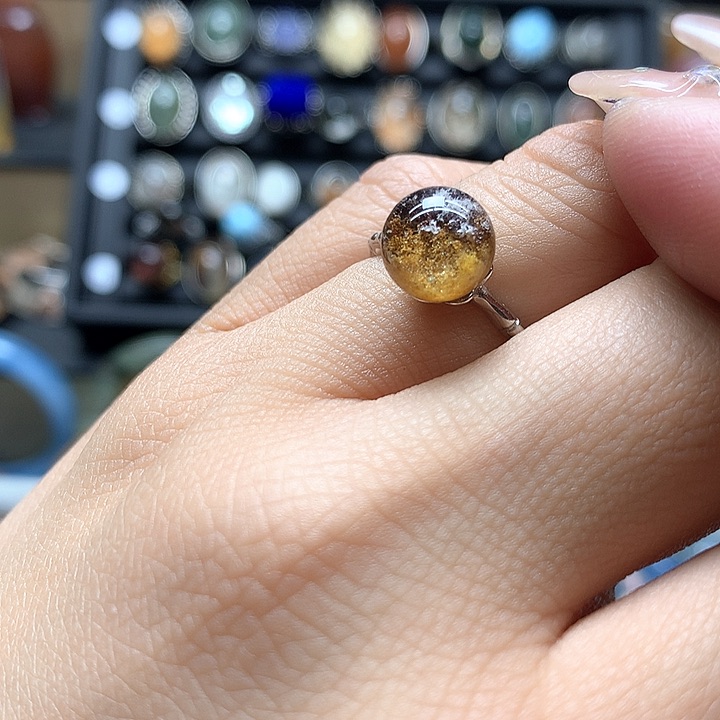 水晶水晶戒指银S925镶嵌