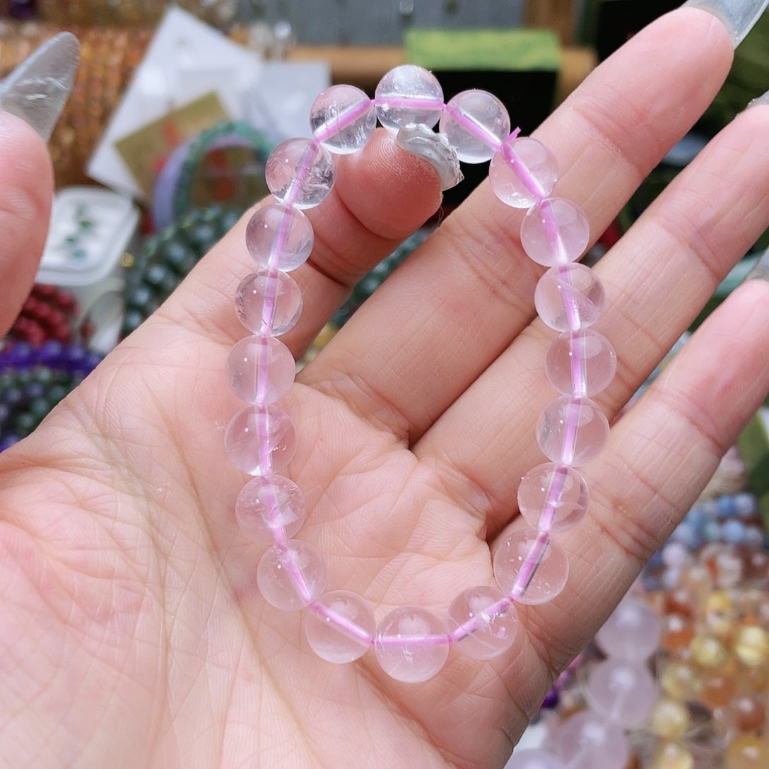 水晶手串未镶嵌粉水晶9mm