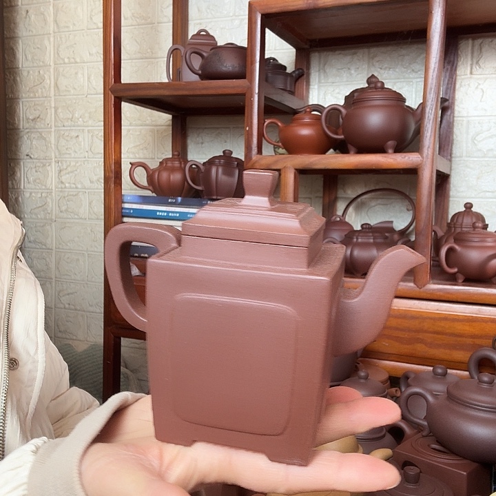 紫砂茶壶方器350cc精工半手工