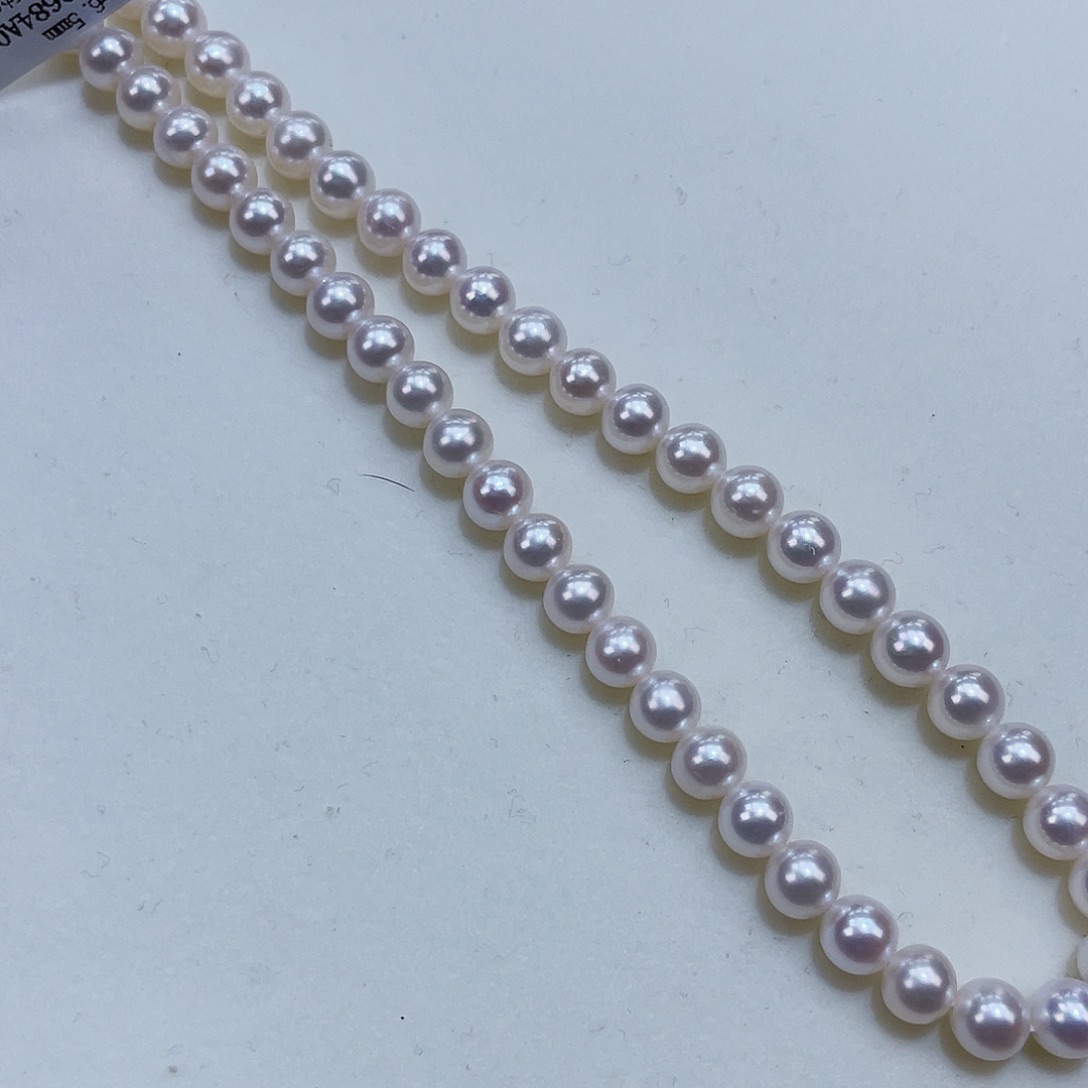 淡水珍珠颈饰银S925镶嵌6-6.5正圆极光白透粉炫彩