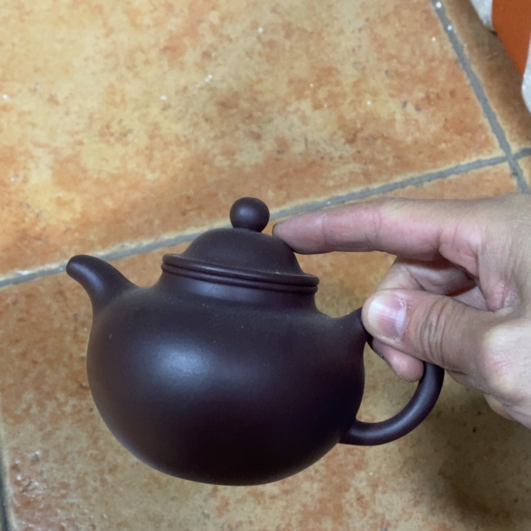 紫砂茶壶白5 周华平 大亨掇球 紫泥