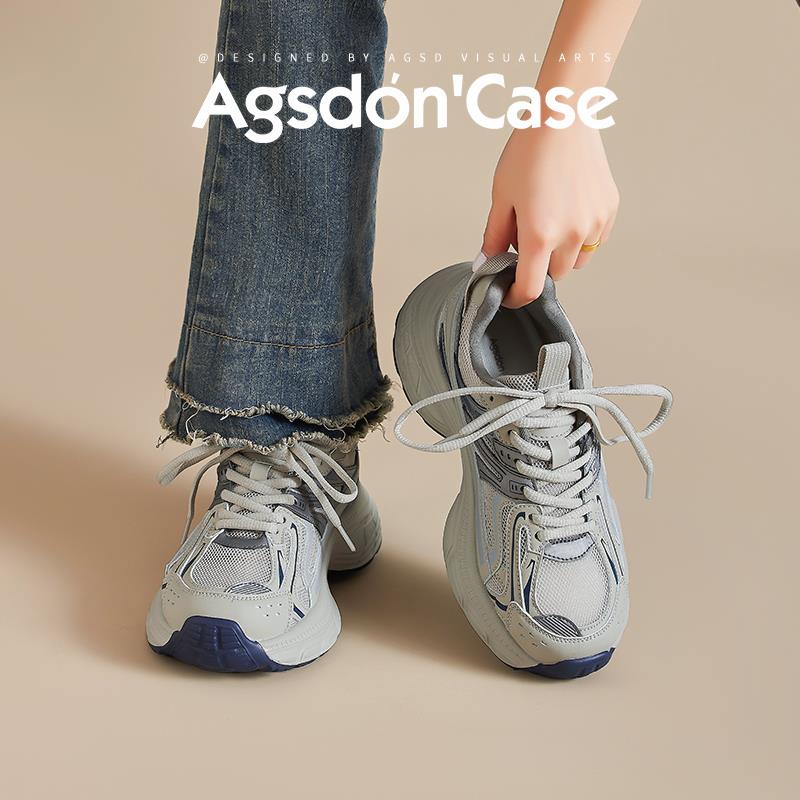 网面透气老爹鞋女2025新款夏季薄款厚底小个子增高运动女鞋百搭爆