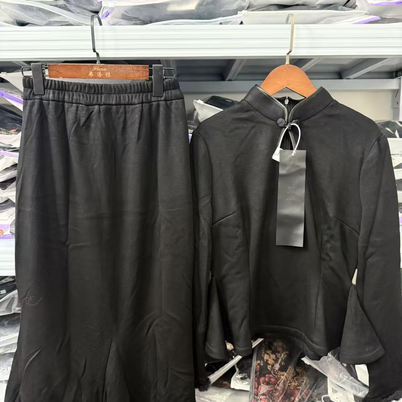 唯艳原创加绒加厚中式小香风套装