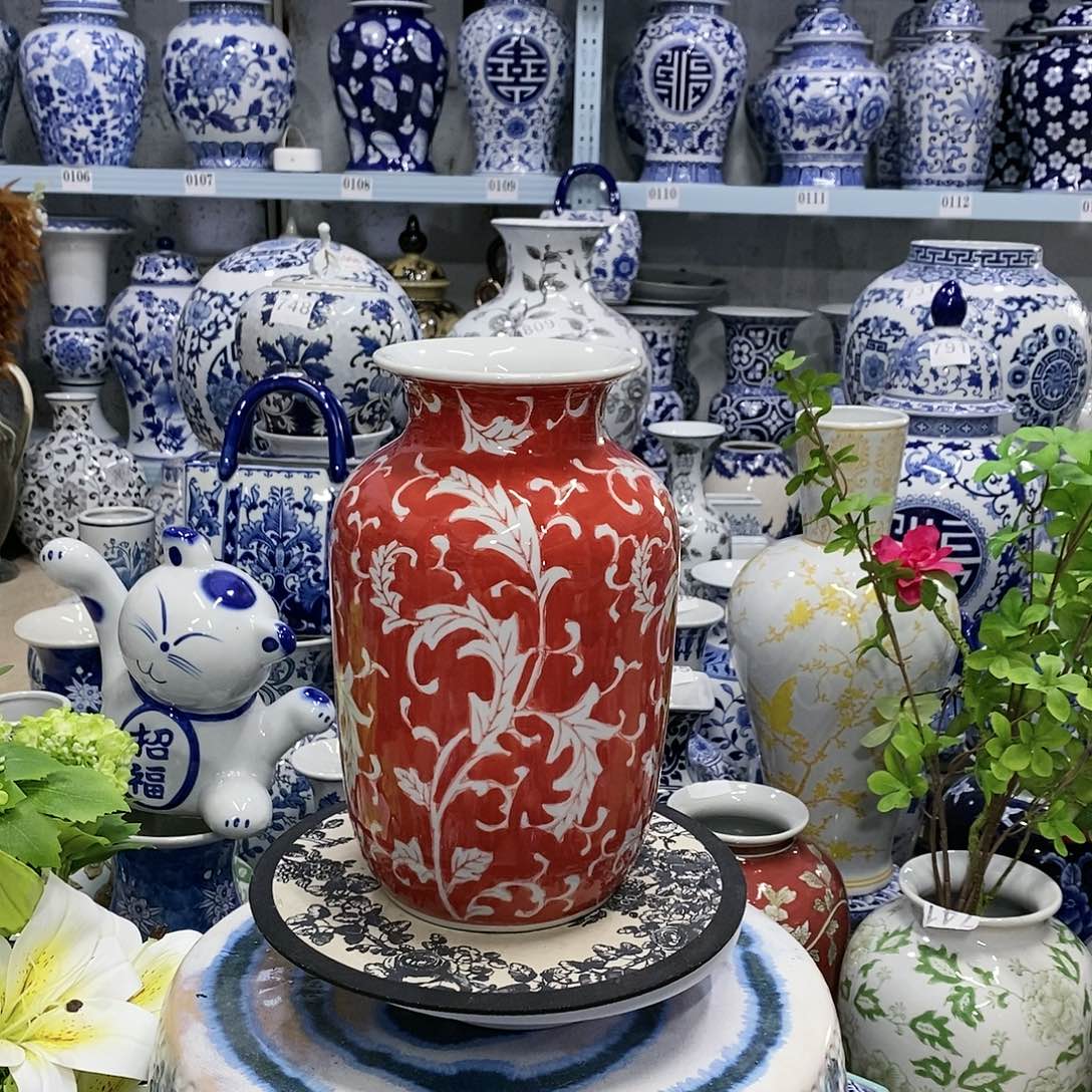 【闪购商品】摆件红釉花瓶瓷器24.15。。。。。。