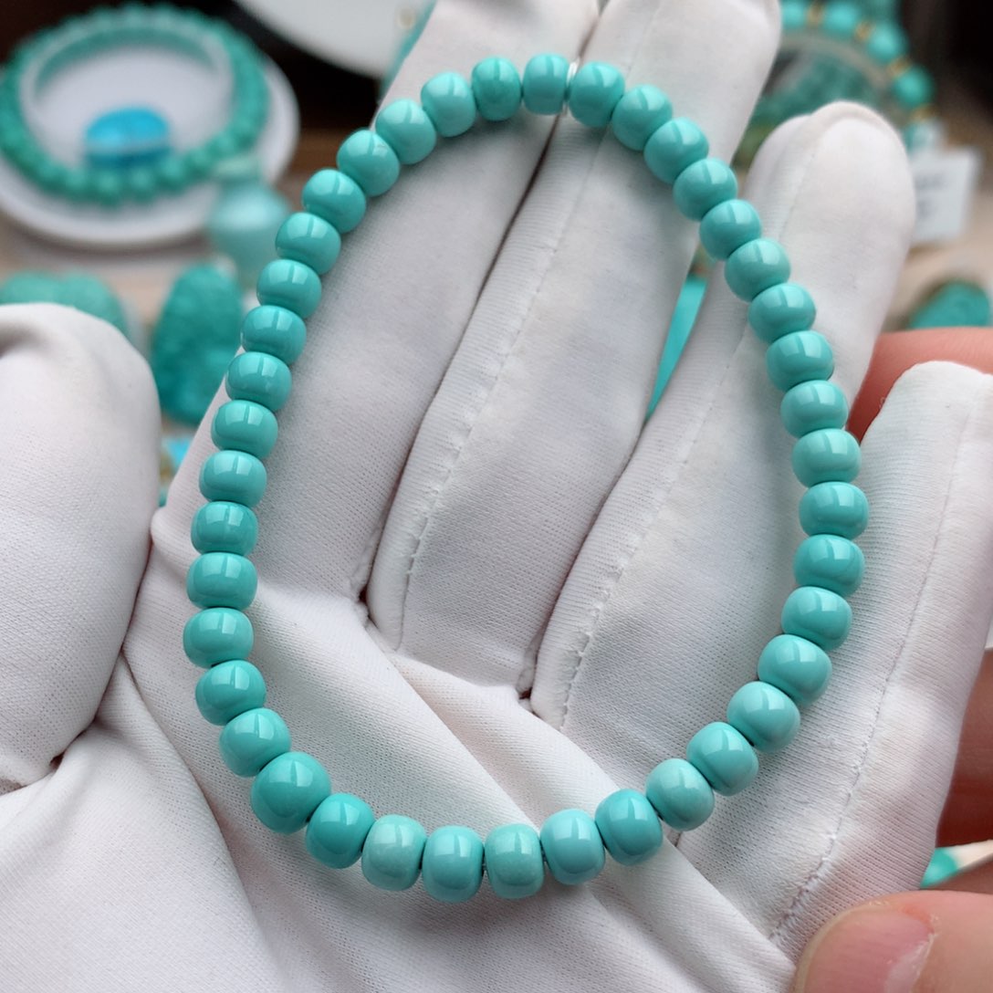 绿松石珠宝奇石未镶嵌5.5mm