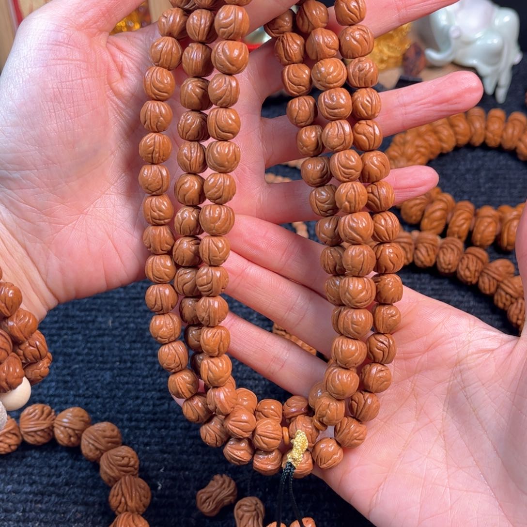 文玩核桃手串用****9C4桃核脖挂108
