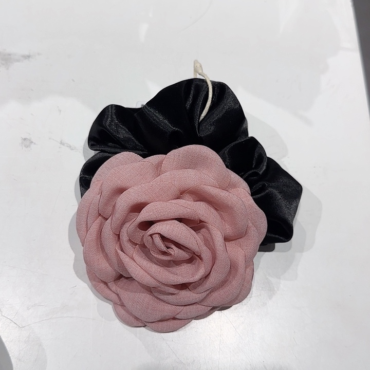 非金属布艺玫瑰花发圈