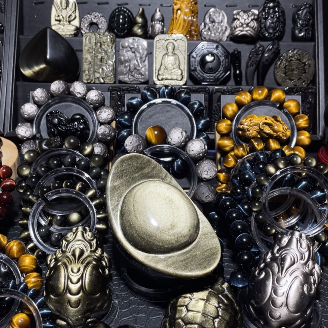 盖***哥黑曜岩未镶嵌颈饰